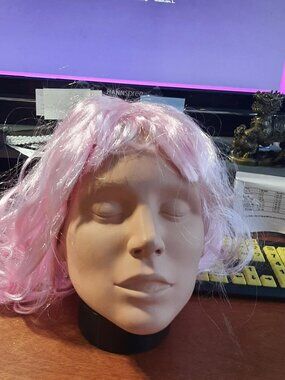 NEW  ! Curly Wig Long 20 Inch Light Pink